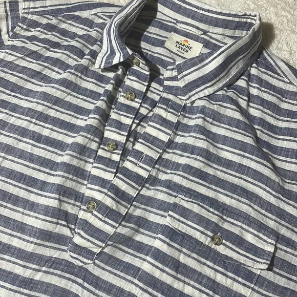 Marine Layer Long Sleeve Cotton Shirt - Picture 4 of 7